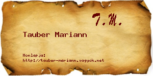 Tauber Mariann névjegykártya